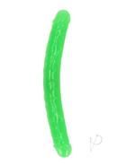 Realrock Double Dong Glow In The Dark Dildo 15in - Green